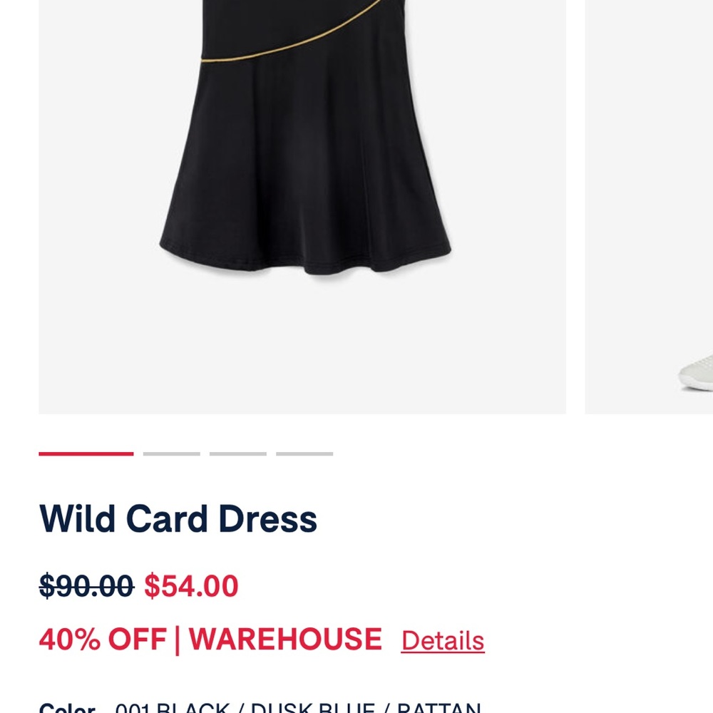 Fila Women's Wild Card Tennis Dress With Shorts Blue/Black Size XS $90 MSRP - Picture 4 of 7